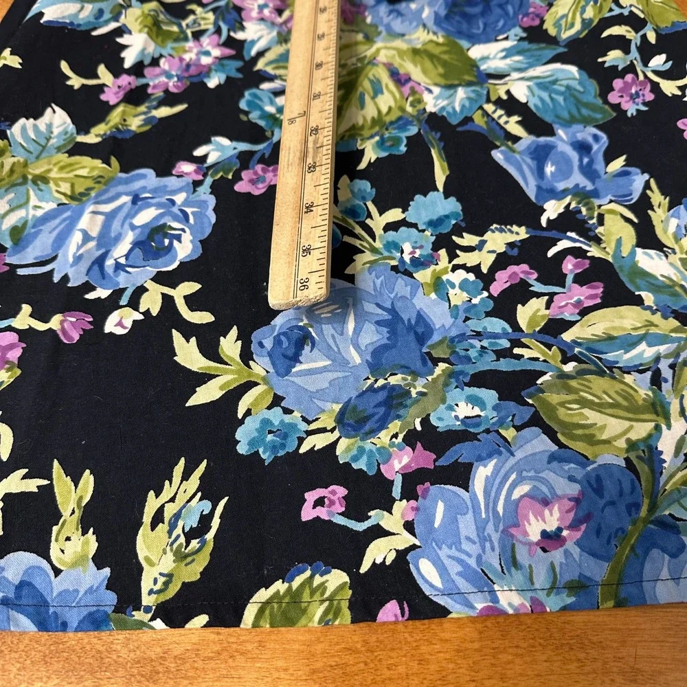 Wellesley Manor Apron Women's OS Blue Floral‎ Cotton Tie Waist Bow Cottagecore